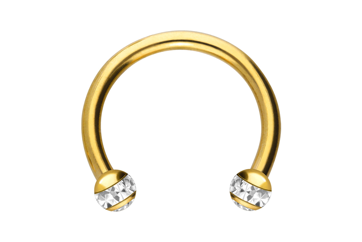 Chirurgenstahl Hufeisenring Piercing EPOXY-RING-KUGELN + KRISTALLE